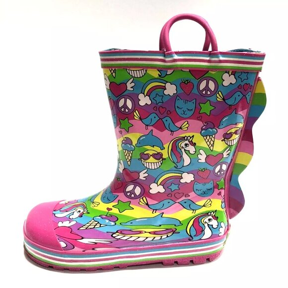 Western Chief Girls Printed Rain Boots 12 M Little Kid - Picture 1 of 6